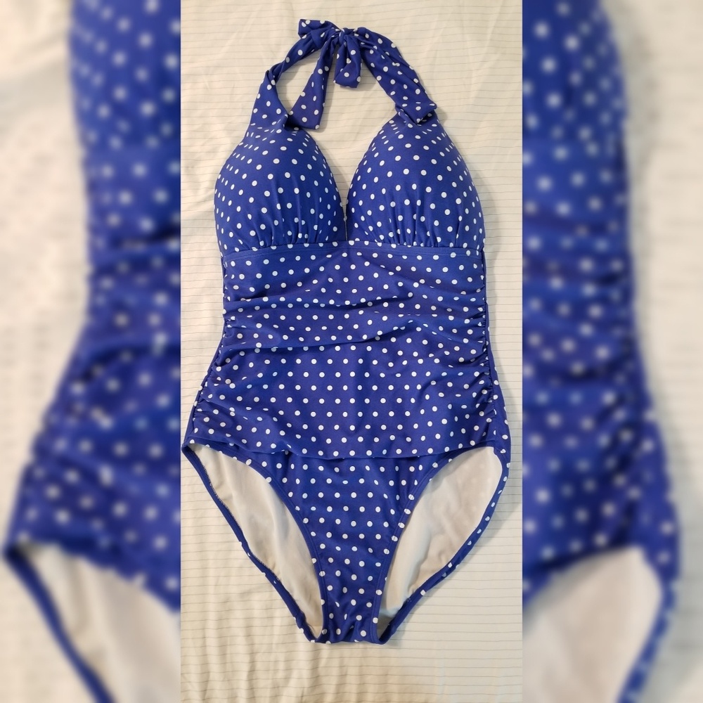 Ralph Lauren Blue Polka For Swimsuit